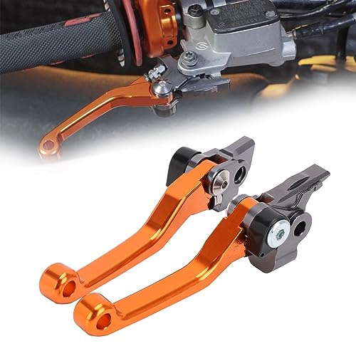 Motorrad Bremshebel und Kupplungshebel CNC Faltbare für SX SXR SXF XCF XCFW XCRW XCW EXCR EXC 125 150 200 250 300 350 500 SX XC EXC XCFW XCW SXF XCF EXC EXCF-Orange von JFG RACING