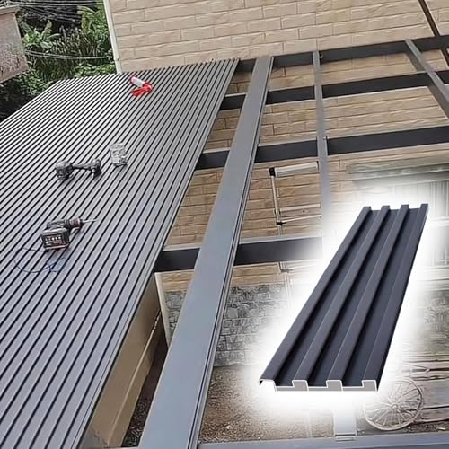 Dachplatten, Dachbahnen 15 cm breit Markisenabdeckung Aluminium, spleißbare Welldachplatten schalldicht(L 1.45m/4.8ft) von JFGCTYHXY
