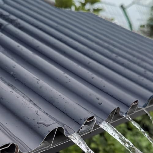 Dachplatten, Dachbahnen Carport Wellbleche Schnelle Entwässerung, Anpassbare Ersatzdachplatten/Firstkappe(Grey,L 0.8m/2.6ft) von JFGCTYHXY