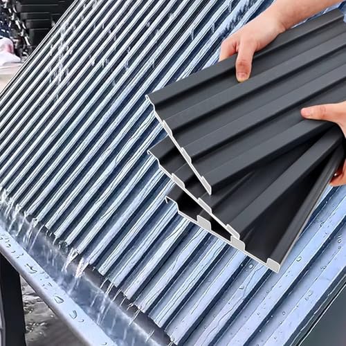Dachplatten, Dachbahnen Trapezförmige gerillte Metallbleche Schnelle Entwässerung, 3 Stück verdickte isolierte Dachschindeln(1.2m/3.9ft) von JFGCTYHXY