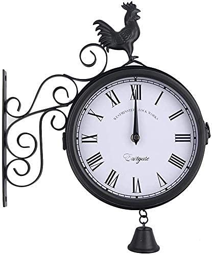 JFGCTYHXY Doppelseitige Wanduhr, Doppelseitige Wanduhr, Gartenuhr for den Außenbereich, Retro-Stil, for Innen- und, for Garten/Terrasse/Hof von JFGCTYHXY