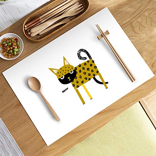 JFGCTYHXY Tassenuntersetzer, Geschmackloses wasserdichtes Tischset, Western-Tischset, Stoffuntersetzer, Student, PVC, Verbrühungsschutz, Wärmedämmung, Home-Yr9-1_35 x 45 cm(Yr9 13,30 * 45cm) von JFGCTYHXY