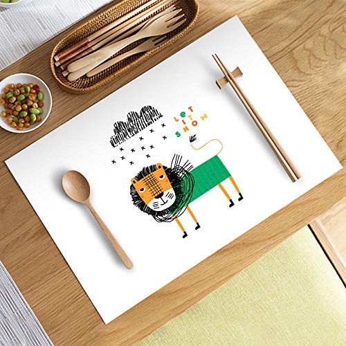 JFGCTYHXY Tassenuntersetzer, Geschmackloses wasserdichtes Tischset, Western-Tischset, Stoffuntersetzer, Student, PVC, Verbrühungsschutz, Wärmedämmung, Home-Yr9-1_35 x 45 cm(Yr9 6,40 * 50cm) von JFGCTYHXY