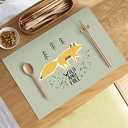 JFGCTYHXY Tassenuntersetzer, Geschmackloses wasserdichtes Tischset, Western-Tischset, Stoffuntersetzer, Student, PVC, Verbrühungsschutz, Wärmedämmung, Home-Yr9-1_35 x 45 cm(Yr9 9,35 * 45cm) von JFGCTYHXY