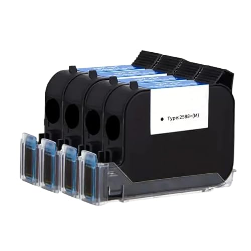 JFGIkLFD Eco-Solvent-Tintenpatrone 2588, schwarz, kompatible Tintenpatrone Kompatibel mit Thermo-Handdrucker, 600 DPI, tragbarer Tintenstrahlcodierer, Ablaufdatum: 12,7 mm(1 Black CARTRIDGES) von JFGIkLFD