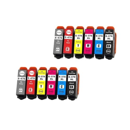 JFGIkLFD Kompatible Tintenpatrone T378XL T478 378XL 478XL Kompatibel mit XP-8500 XP-8505 XP-15000 Drucker(ONE Set 6COLROS) von JFGIkLFD