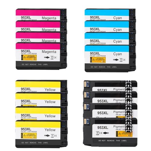 JFGIkLFD Kompatible Tintenpatronen Kompatibel mit 953XL 953 CMYK Schwarz Kompatibel mit OfficeJet Pro 7720 7730 7740 8210 8218(4 Set) von JFGIkLFD