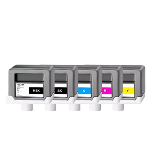 JFGIkLFD PFI-307 330 ml Ersatz-Tintenpatrone mit voller Tinte Kompatibel mit kompatible IPF830 IPF840 IPF850 Drucker(1SET 5COLORS) von JFGIkLFD