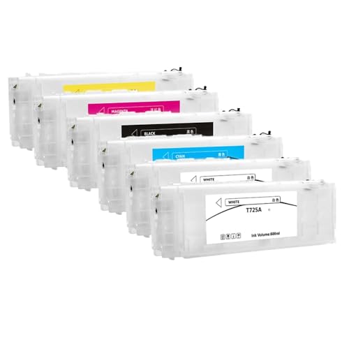 JFGIkLFD T7251 T7254 T725A Nachfüllbare Tintenpatrone mit Chip zur einmaligen Verwendung, kompatibel mit SureColor F2000 F2100 F2130 F2140 F2150 F2160 Druckern(T7251-BLACK) von JFGIkLFD