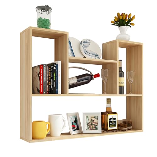 JFOZDM Wandregal Hängeregal, Holz Bücherregal Wand Schweberegal in Moderner Optik, Wandboard Freischwebend, Holzregal Offen Zum Hängen, Deko Regal für Wohnzimmer, Schlafzimmer, Küche von JFOZDM