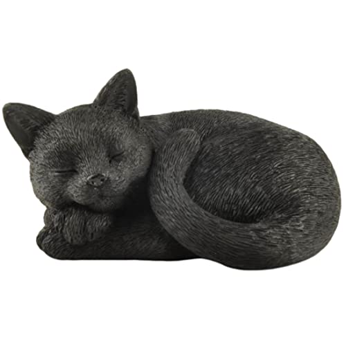 JFSM INC. Handbemalte Kunstharz-Figur mit schlafender schwarzer Katze, 11,4 cm von JFSM INC.
