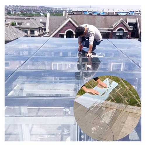 JFUTD Transparente Gewächshausplatten Kunststoffplatte 2mm Polycarbonat Platte UV-beständig Klare Acrylplatten for Bilderrahmen Glas Ersatz,Terrassendach Carport,Leicht zu Biegen(1x20m(3.3 * 65.6ft)) von JFUTD