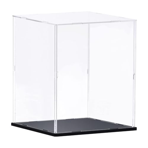 Transparente Acryl-Vitrine, zusammenbaubar, Würfel-Organizer, Ständer, staubdichter Schutz, Vitrine mit schwarzem Sockel für Actionfiguren, Spielzeug, Sammlerstücke,2mm, 10/15/20/30/35/40cm(30x30x60cm von JFUTD