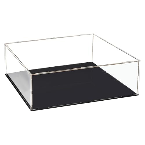 Vitrine aus Acryl mit Schwarzer Basis, Zusammenbauen Arbeitsplatte Klarer Acrylkasten Organizer Staubdichte Schutzschalter für Action-Figuren Spielzeug, Sammlerstücke,2mm, 45/50/55/60/65/70cm(45x45x50 von JFUTD