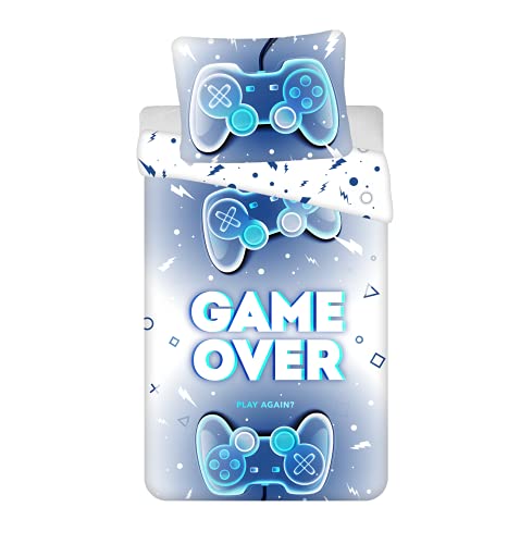 Game Over Kinder Bettwäsche 100% Baumwolle, Bettbezug 140x200 cm + Kissenbezug 70x90 cm Game Over Kinder Bettwäsche 100% Baumwolle, Bettbezug 140x200 cm + Kissenbezug 70x90 cm von JFabrics