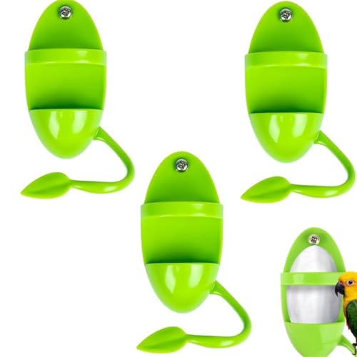 Vogelfutterbehälter,3 Stück Kunststoff Einstellbare Vogel Futterhalter Futtergitter Gemüse Obst Halter Hängende Futterspender Papagei Käfig Ständer,für Käfige und Vogelzubehör von JFangZHZH