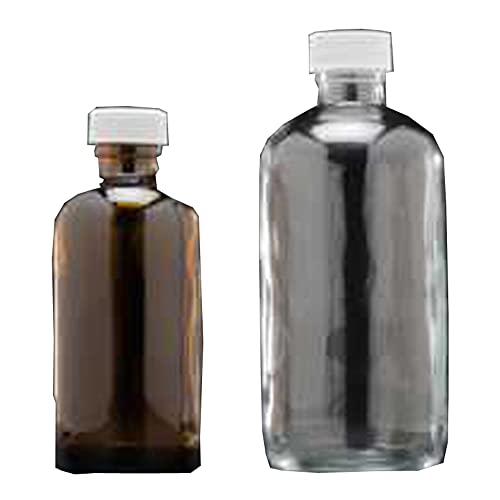 JG FINNERAN 9–174–2 klar Borosilikat Glas precleaned Boston rund Flasche mit weiß Verschluss aus Polypropylen und 0 cm PTFE gefüttert, 28–400 mm Gap Größe, 500 ml Fassungsvermögen (12 Stück) von JG Finneran