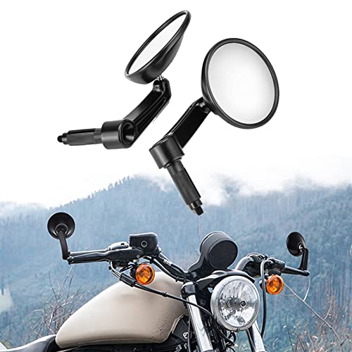 JGANRF Motorrad 7/8 "Lenker Lenkerendenspiegel Seite Rückansicht Seitenspiegel Für Sportster 883 Dyna Touring Glide Chopper von JGANRF