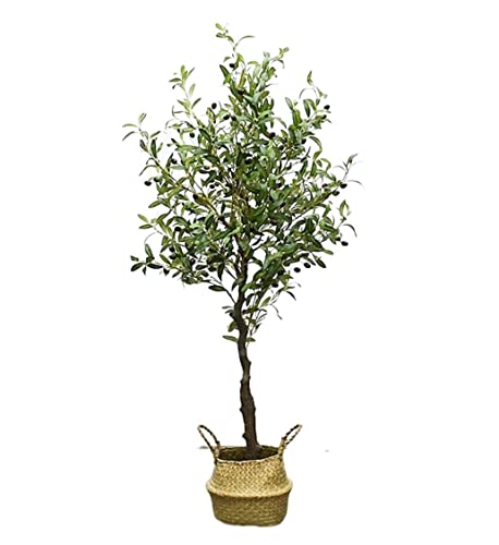 JGATW Kunstbaum Künstlicher Olivenbaum Gefälschter Bonsai-Baum Künstlicher Baum Mit Geflochtenem Korb Für Dekorationen Im Innen- Oder Außenbereich für Indoor Outdoor Home Decor (Size : 150cm) von JGATW