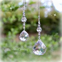 Kristall Deckenleuchte Ventilator Pull Set von JGBeadedJewelry