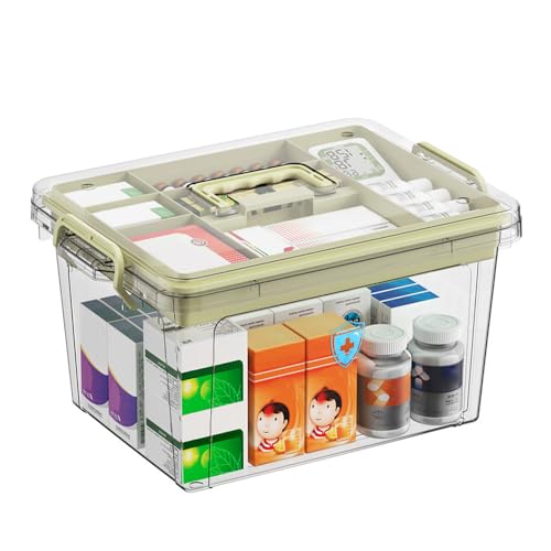 JGCJGG 31x21x17cm Hausapotheke Box Groß Medikamenten Aufbewahrung Kunststoff Medizinbox Erste Hilfe Medizinkoffer Tragbarer Medikamentenbox 2 Schichten Mehrzweck Aufbewahrungsbox Apothekenbox, Weiß JGCJGG 31x21x17cm Hausapotheke Box Groß Medikamenten Aufbewahrung Kunststoff Medizinbox Erste Hilfe Medizinkoffer Tragbarer Medikamentenbox 2 Schichten Mehrzweck Aufbewahrungsbox Apothekenbox, Weiß von JGCJGG
