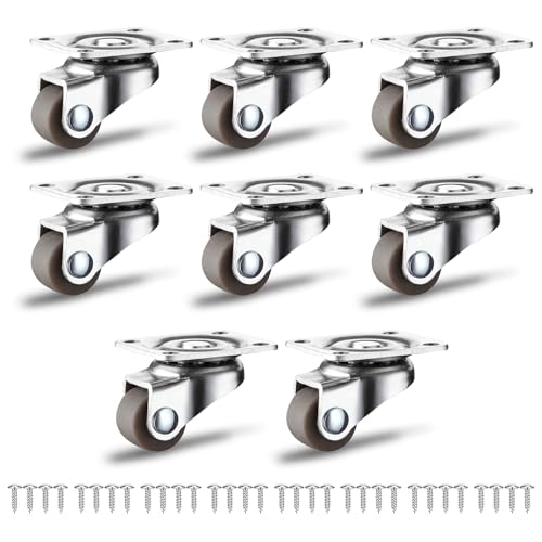 JGCJGG Kleine Möbelrollen Lenkrollen, 8x Möbelrollen klein, Schwerlastrollen bis 6 kg pro Rad, Rollen Lenkrollen für möbel klein, Räder für Palettenmöbel, Lenkrollen für ür Mini Möbel Aufbewahrungsbox JGCJGG Kleine Möbelrollen Lenkrollen, 8x Möbelrollen klein, Schwerlastrollen bis 6 kg pro Rad, Rollen Lenkrollen für möbel klein, Räder für Palettenmöbel, Lenkrollen für ür Mini Möbel Aufbewahrungsbox von JGCJGG