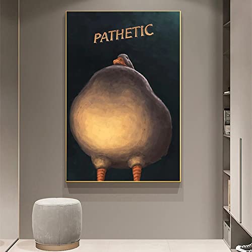 JGEHOME Lustiges Poster, Motiv: Judgmental Duck Pathetic Humor Duck Leinwand Gemälde Wandkunst Bild Druck Wohnzimmer Heimdekoration Geschenk 60 x 90 cm rahmenlos von JGEHOME