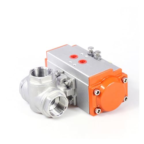 JGGCKNOGG 3/8" 304 3-Wege-Pneumatik-Kugelhahn mit doppeltwirkendem Zylinder(L Type) von JGGCKNOGG