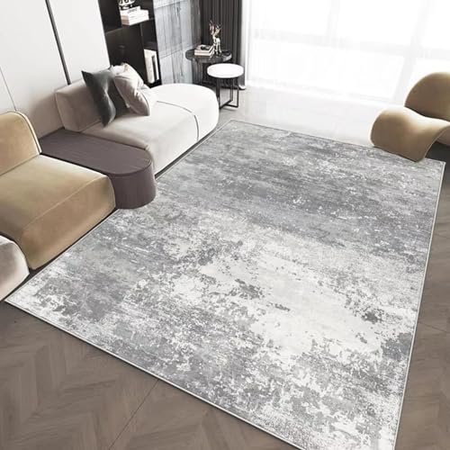 JGGXHM Abstrakter Teppich Wohnzimmer Modern Grau Sofa Bereich Teppiche Leichte Luxus Große Bodenmatte Schlafzimmer Nachttisch Weiche Teppiche Waschbar 160x230cm von JGGXHM