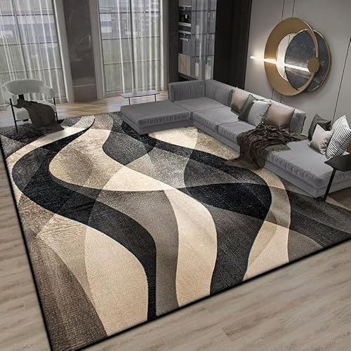 JGGXHM Abstrakter großer Wohnzimmerteppich, Moderne Dekoration, Schlafzimmer, Nachttisch, Flauschiger, weicher Teppich, Büro, rutschfest, waschbar, Bodenmatte (100 x 150 cm) von JGGXHM