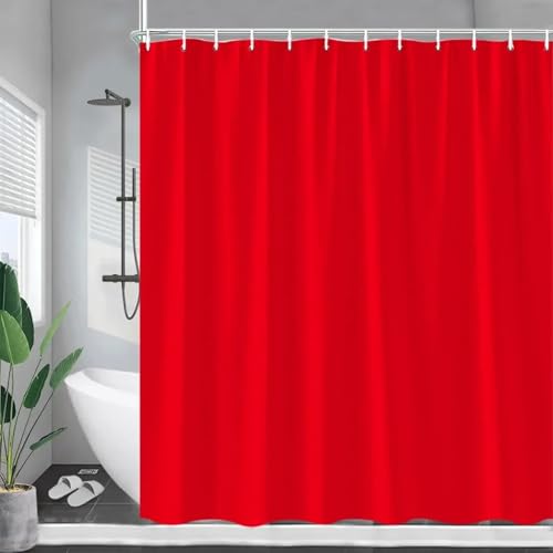 JGGXHM Einfacher moderner Duschvorhang im europäischen Stil, rotes Muster, Badezimmervorhänge aus Polyestergewebe, hängende Vorhänge-Sets 157x183cm/WxH badvorhang von JGGXHM