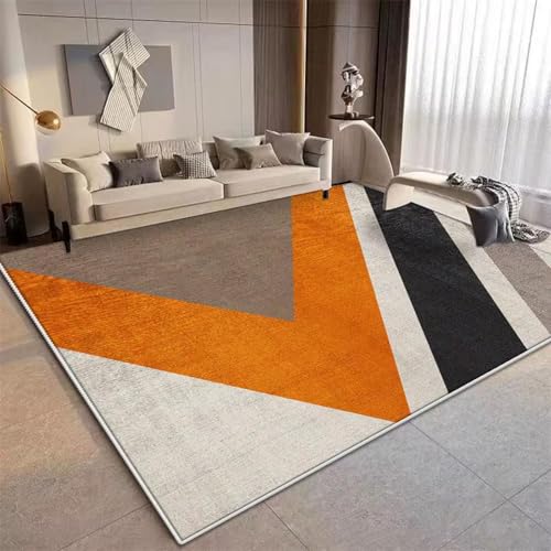 JGGXHM Geometrische orange große Teppiche für Wohnzimmer Licht Luxus Home Sofa weicher Teppich Dekoration Schlafzimmer Kinder rutschfeste Matte 90x160cm JGGXHM Geometrische orange große Teppiche für Wohnzimmer Licht Luxus Home Sofa weicher Teppich Dekoration Schlafzimmer Kinder rutschfeste Matte 90x160cm von JGGXHM