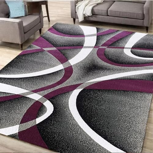 JGGXHM Geometrischer Teppich für Wohnzimmer, luxuriöse Wohndekoration, Couchtisch, große Teppiche, Schlafzimmer, rutschfeste Bodenmatte, waschbar 90x160cm von JGGXHM