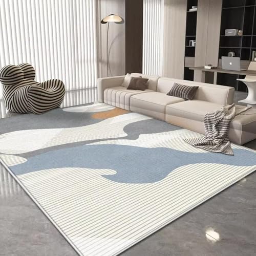 JGGXHM Große Wohnzimmerteppiche, modernes Zuhause, Sofa, Couchtische, Rutschfester Teppich, leicht zu reinigen, Raumdekor, weiche Nachttischmatte 90x160cm von JGGXHM