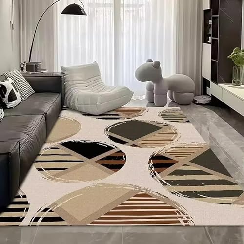 JGGXHM Luxuriöser geometrischer Teppich im modernen Stil für Wohnzimmer, große Bereiche, Schlafzimmer, rutschfeste Teppiche für Kinderzimmer, Dekoration, Heimmatten (70 x 130 cm) von JGGXHM