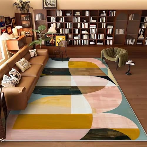 JGGXHM Moderne große abstrakte Teppiche Wohnzimmerdekoration Sofa Rutschfester Teppich Arbeitszimmer Schlafzimmer Tatami Kinder Weiche Bodenmatten 180x240cm von JGGXHM