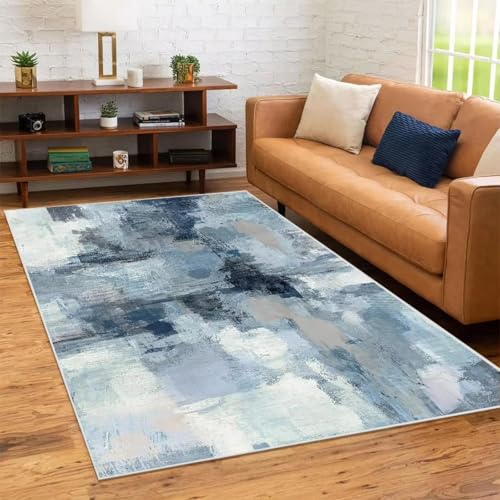 JGGXHM Moderner Abstrakter Teppich für Wohnzimmersofa und Schlafzimmernachttisch, weich, waschbar, rutschfest, Dekor, maschinenwaschbar 80x140cm JGGXHM Moderner Abstrakter Teppich für Wohnzimmersofa und Schlafzimmernachttisch, weich, waschbar, rutschfest, Dekor, maschinenwaschbar 80x140cm von JGGXHM