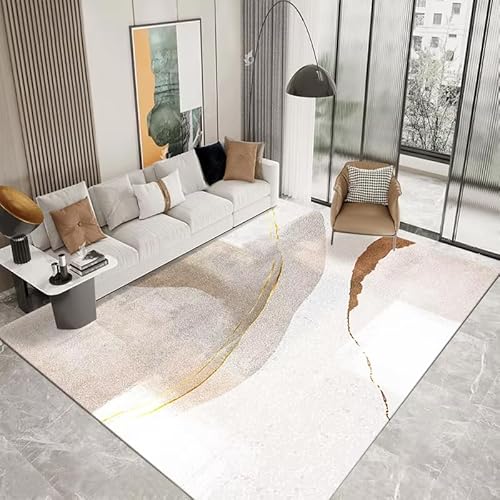 JGGXHM Moderner Abstrakter Wohnzimmer-Dekorationsteppich im nordischen Stil, Teppiche für Schlafzimmer, rutschfeste, großflächige Matte, waschbarer Lounge-Teppich (180 x 240 cm) von JGGXHM