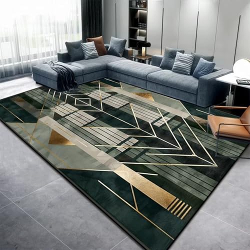 JGGXHM Moderner Abstrakter Wohnzimmerteppich, waschbarer Bereichsteppich für Schlafzimmer, Lounge, Couchtisch, Heimdekoration, Bodenmatte, rutschfeste Teppiche (100 x 140 cm) von JGGXHM