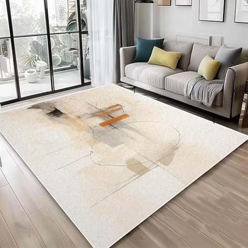 JGGXHM Moderner luxuriöser geometrischer Teppich Wohnzimmer abstraktes Schlafzimmer Dekor Sofa Rutschfester Teppich Büro Balkon Couchtische Bodenmatte 100x140cm von JGGXHM