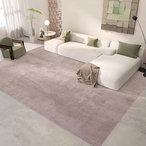 JGGXHM Modernes, minimalistisches Schlafzimmerdekor, einfarbiger Teppich, waschbare Matte, großer Teppich, leichte Luxusteppiche für das Wohnzimmer (120 x 150 cm) von JGGXHM