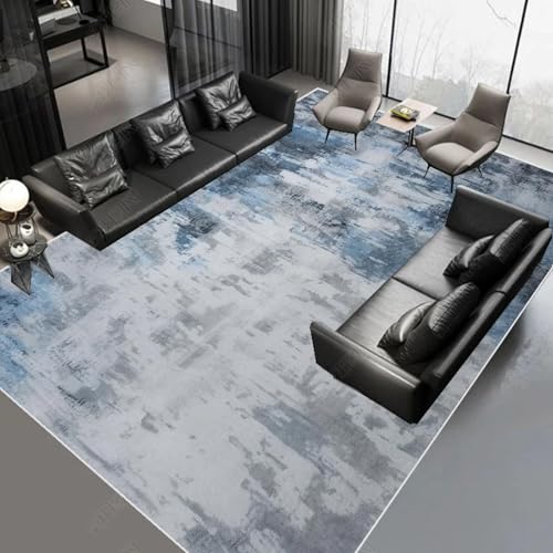JGGXHM Nordic Blue Wohnzimmer Teppich Matte Dekoration Home Sofa Kinder Gaming Teppiche Flauschigen Schlafzimmer Teppich rutschfeste Große Bereich Tapetes 240x300cm von JGGXHM