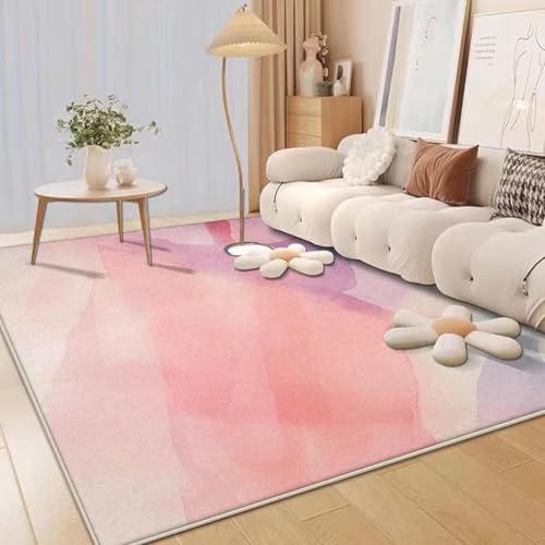 JGGXHM Nordic Luxus Rosa Teppiche Wohnzimmer Dekoration Hause Einfache Teppich Moderne Mädchen Schlafzimmer Boden Matte Zimmer Nacht Große Teppiche 90x130cm von JGGXHM