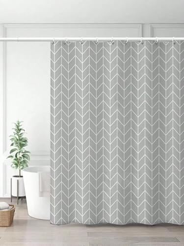JGGXHM Nordischer Schlichter Grauer einfarbiger Badezimmer-Duschvorhang aus dickem Stoff für Badezimmertrennwände, Duschvorhang, Badewannendekor 160x180cm/WxH badvorhang von JGGXHM