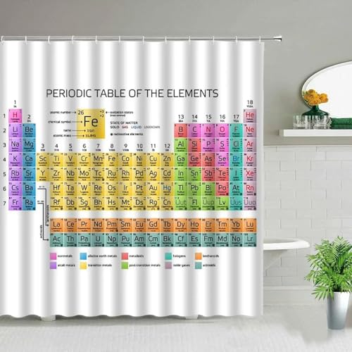 JGGXHM Periodensystem der Elemente Duschvorhang im Badezimmer Dekor Set Chemische Form Digitaldruck wasserdichte Stoffvorhänge 160x200cm/WxH Bad Vorhang JGGXHM Periodensystem der Elemente Duschvorhang im Badezimmer Dekor Set Chemische Form Digitaldruck wasserdichte Stoffvorhänge 160x200cm/WxH Bad Vorhang von JGGXHM