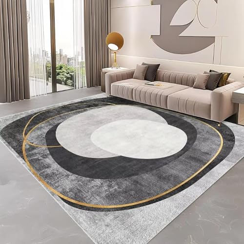 JGGXHM Retro-Geometrie-Teppich für Wohnzimmer, Schlafzimmer, Kunstdruck, Kinderteppich, Heimkorridor, Schlafzimmer, Fußmatte, Dekor, waschbar, rutschfest 120x170cm von JGGXHM