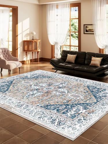 JGGXHM Retro-Teppiche für Wohnzimmer, große Größe, Heimdekoration, Couchtische, faltbar, für Flur, Sofa, Schlafzimmer, rutschfeste Fußmatte für den Eingangsbereich (150 x 210 cm) von JGGXHM