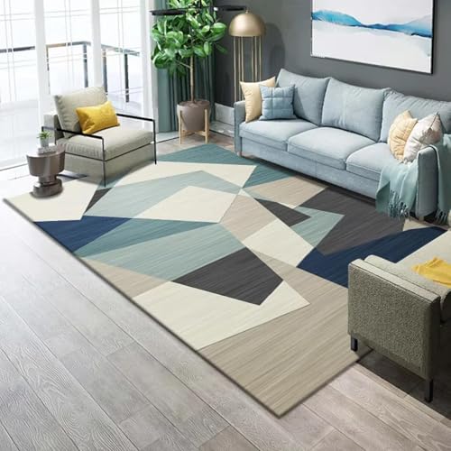 JGGXHM Schwarzer geometrischer Eingangs-Fußmattenteppich für Wohnzimmer und Schlafzimmer, rutschfeste Bodenmatte, nordischer Luxus-Bereichsteppich, Heimdekoration 80x140cm JGGXHM Schwarzer geometrischer Eingangs-Fußmattenteppich für Wohnzimmer und Schlafzimmer, rutschfeste Bodenmatte, nordischer Luxus-Bereichsteppich, Heimdekoration 80x140cm von JGGXHM