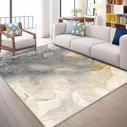 JGGXHM Teppich im abstrakten Stil, Wohnzimmer, luxuriöser kurzer Samt, Teetisch-Teppich, Schlafzimmer, Bett, rutschfest, große Fläche, Büro, waschbar (100 x 200 cm) von JGGXHM