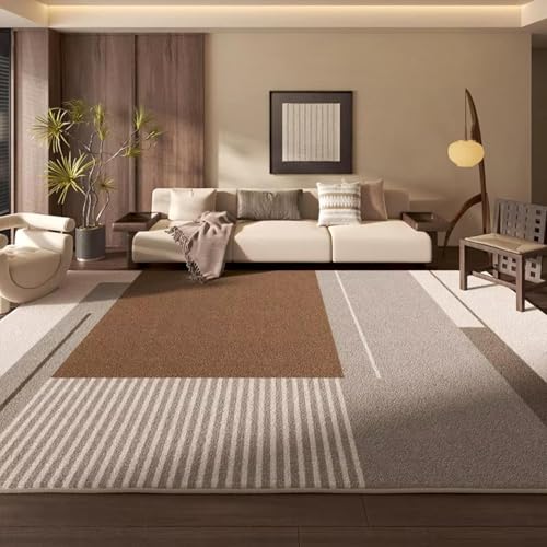 JGGXHM Teppiche im mittelalterlichen Stil für Wohnzimmer, weiche Bodenmatte für Arbeitszimmer, Retro-Schlafzimmer-Dekor, Rutschfester Teppich, Zuhause, brauner Nachttisch 150x200cm von JGGXHM